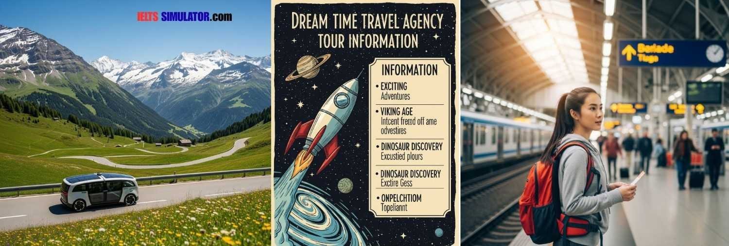 IELTS SIMULATOR ONLINE ACADEMIC IELTS LISTENING- Dreamtime Travel Agency Tour Information S29AT1 FREE COMPUTER DELIVERED ONLINE IELTS SIMULATION....