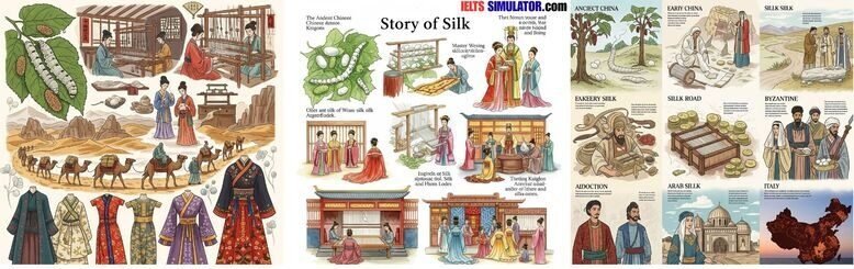 IELTS READING TEST SET 3 AC: THE STORY OF SILK. The history of the world’s most luxurious fabric, from ancient Chinato the present day. Attempt full test