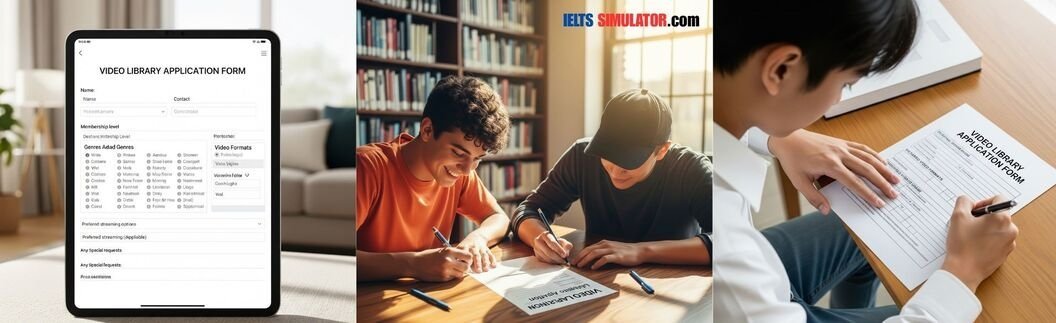 IELTS SIMULATOR ONLINE ACADEMIC LISTENING - VIDEO LIBRARY APPLICATION FORM S42AT1 FREE COMPUTER DELIVERED ONLINE IELTS SIMULATION
