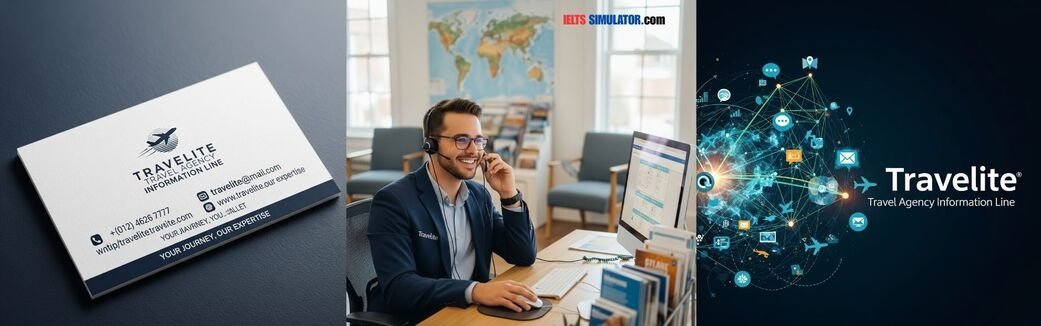 IELTS SIMULATOR ONLINE ACADEMIC IELTS LISTENING- Travelite Travel Agency Information Line S28AT2 FREE COMPUTER DELIVERED ONLINE