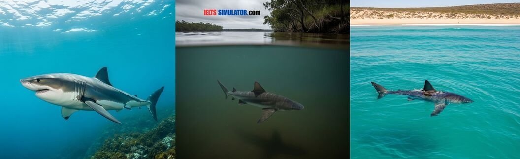 IELTS SIMULATOR ONLINE ACADEMIC IELTS LISTENING- Shark in Australia S28AT4 FREE COMPUTER DELIVERED ONLINE