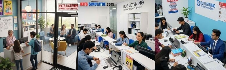 IELTS SIMULATOR ONLINE ACADEMIC IELTS LISTENING- Student Services Office S27AT3 FREE COMPUTER DELIVERED ONLINE IELTS SIMULATION....