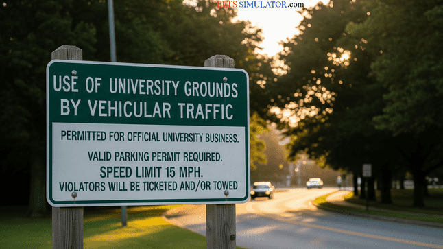 IELTS SIMULATOR FREE GERENAL TRAINING READING – USE OF UNIVERSITY GROUNDS BY VEHICULAR TRAFFIC S20GT1 COMPUTER DELIVERED IELTS SIMULATION
