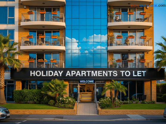 IELTS SIMULATOR FREE GENERAL TRAINING  READING TEST SET 9 TASK 2 GT - HOLIDAY APARTMENTS TO LET....ONLINE TEST.. IELTS SIMULATION