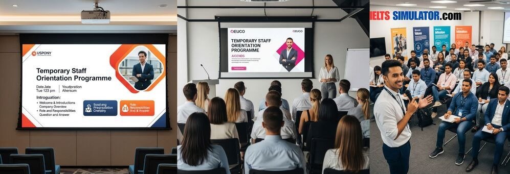 IELTS SIMULATOR ONLINE ACADEMIC IELTS LISTENING- Temporary Staff Orientation Programme S36AT2 FREE COMPUTER DELIVERED ONLINE